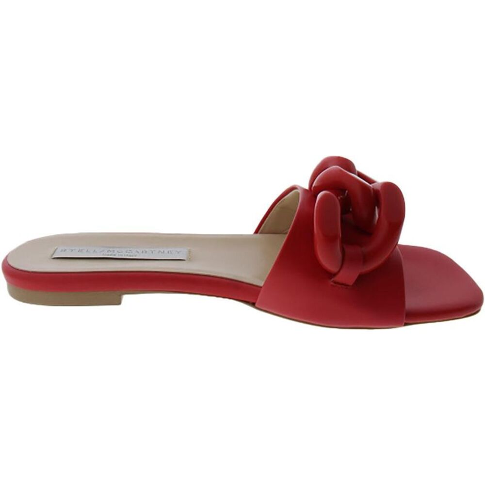 Stella McCartney Womens Falabella Red Faux Leather Slide Sandals Shoes NWT - Picture 3 of 3